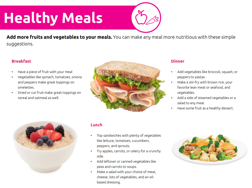 Healthy meal tips to help improve fruit and veg intake