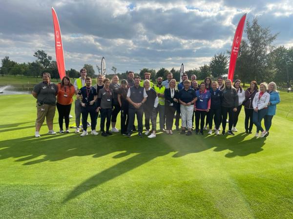Group of Special Olympics Ireland staff at golf event