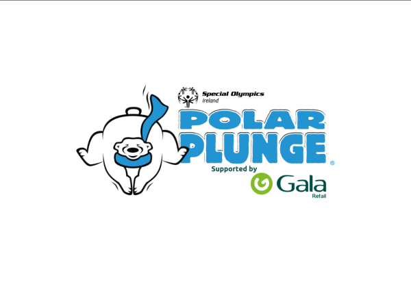 Polar plunge polar bear with Gala Retail logo