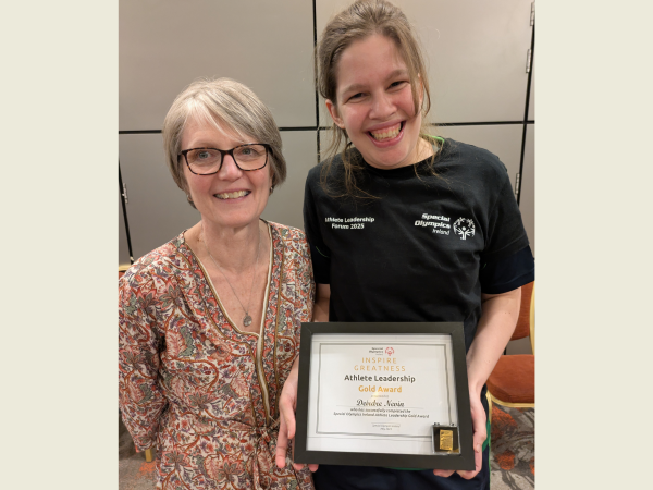 Deirdre Nevin and mentor with gold award
