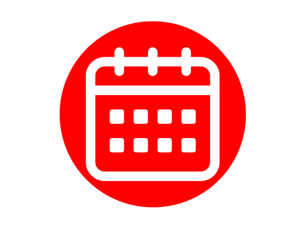 This image shows a red calendar - Choose an event.