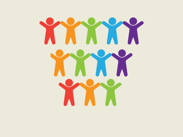 Image features multi-coloured cartoon stick figures holding hands, to represent the diversity and solidarity of Special Olympics athletes.