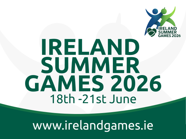 This image shows the Ireland summer games poster including the dates 18th-21st June and the website details.