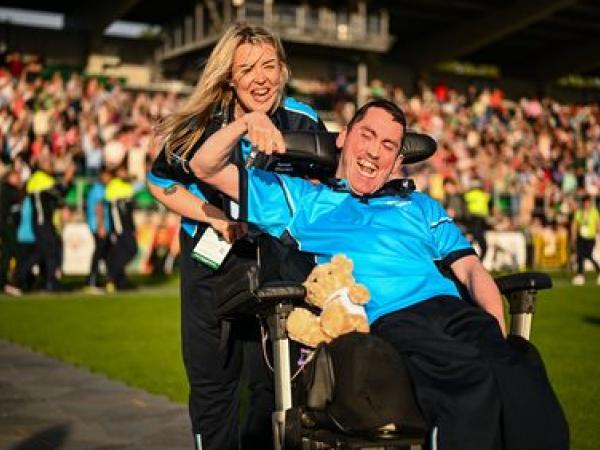 Eastern Region MATP athlete Francis Donnelly at the Opening Ceremony of the 2026 Ireland Games at Tallaght Stadium on 18th June.jpg
