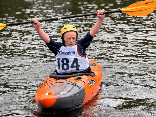 Ruairi O'Toole taking bronze for Team Connaught Kayaking 2026 Special Olympics Ireland Summer Games