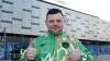 Michael Carr, from Limerick City, outside the stadium before members of Special Olympics Team Ireland arrived into the stadium for the Opening Ceremony of the Turin 2025 Special Olympics World Winter Games at the Inalpi Arena in Turin, Italy. Photo by Ray McManus/Sportsfile