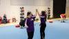 Athletes took part in workshops covering topics including how to do strength workouts safely. 2 athletes take part in warmups.