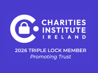 This image communicates that Special Olympics Ireland is a 2026 Triple Lock member as recognised by the Charities Institute Ireland. It features a blue background with a white Charities Institute Ireland logo, and the words "2026 Triple Lock Member: Promoting Trust" below the logo.