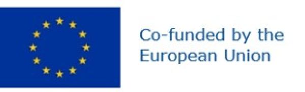 Logo for Erasmus + with European flag