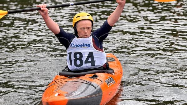 Ruairi O'Toole taking bronze for Team Connaught Kayaking 2026 Special Olympics Ireland Summer Games