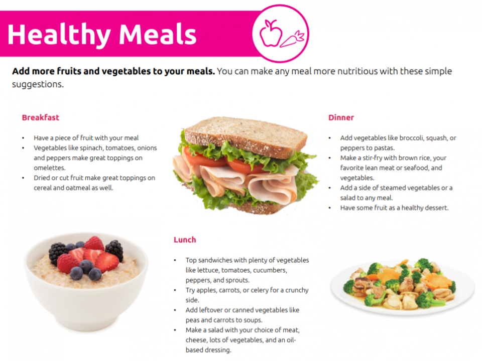 Healthy meal tips to help improve fruit and veg intake
