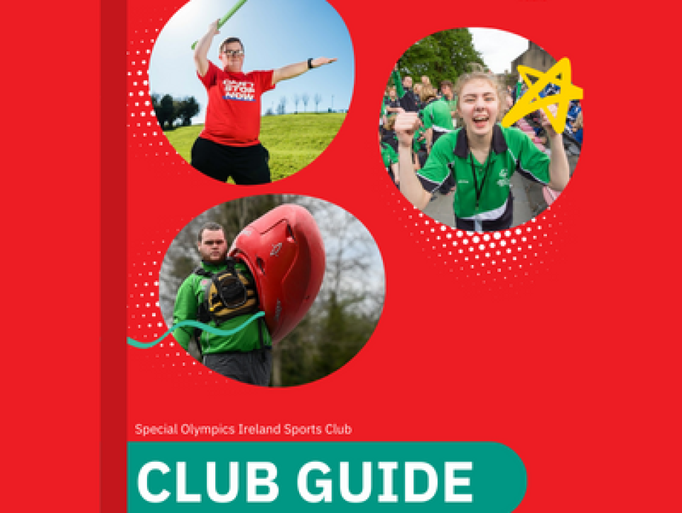 three images of athletes on front cover of handbook