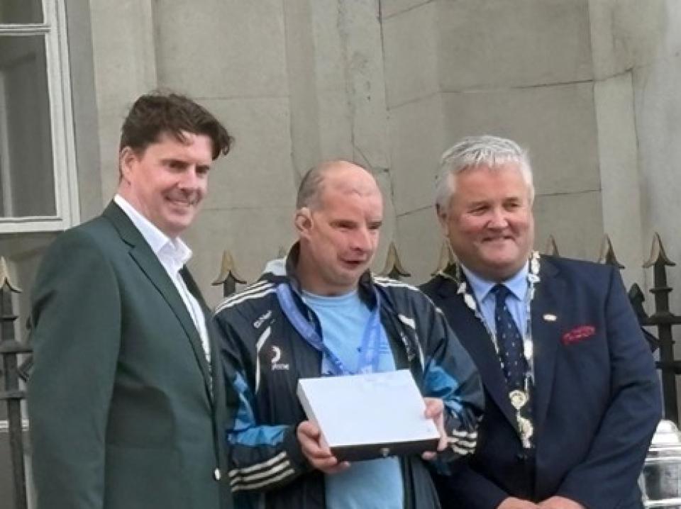 Frank Breslin Swim Ireland President, Anthony Casey Viking Swimmers, and Deputy Lord Mayor of Dublin, John Stephens
