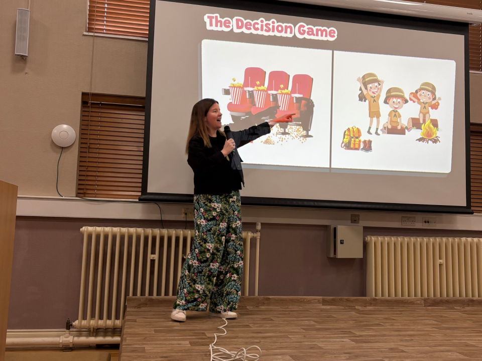 Mentor and speaker Nicole O'Connor presents at the Ulster Region Athlete Leadership Forum 2025