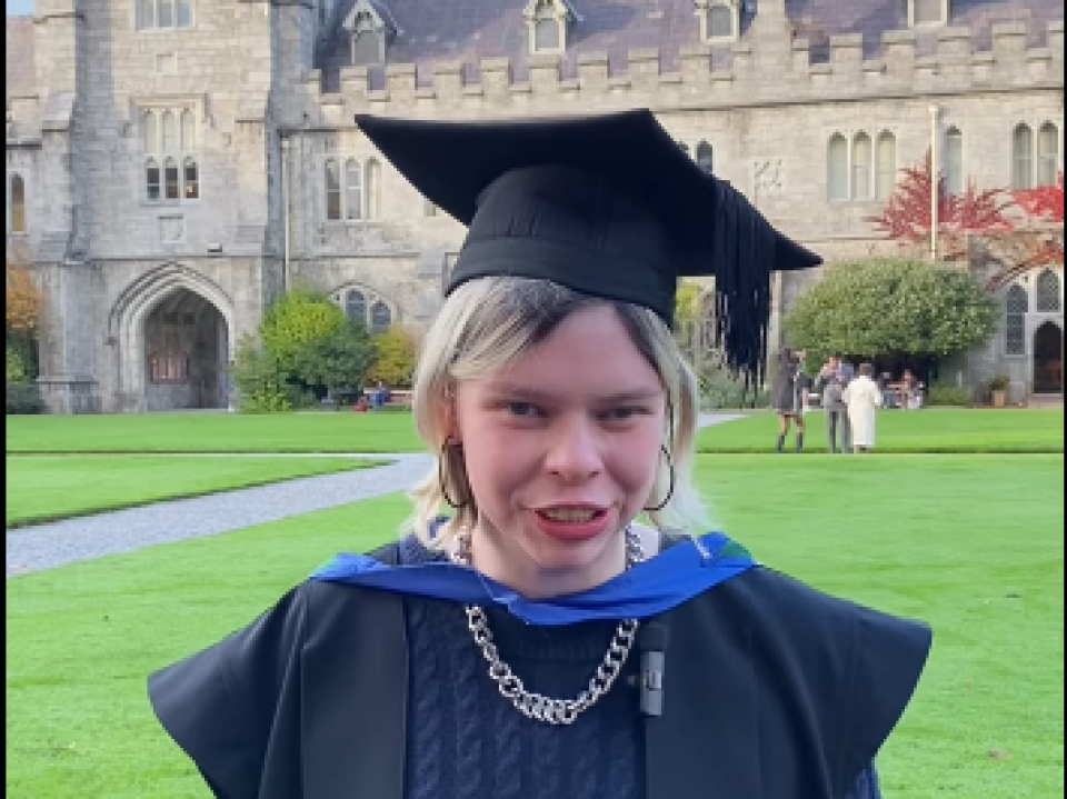 Alex Maloney - Graduating from UCC- in hat and gown
