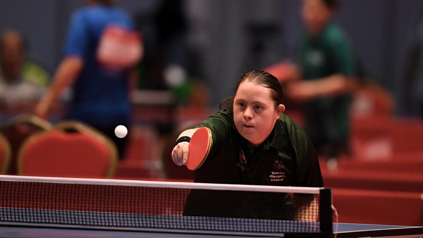 Girl playing table tennis