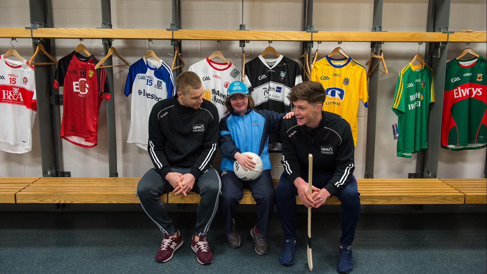 GPA and Special Olympics Ireland Kerry footballer Peter Crowley, Sheera Delaney, from Sutton, Co. Dublin, and Wexford hurler Conor McDonald.